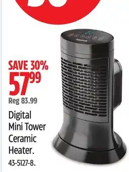 Canadian Tire Honeywell Digital Mini Tower Ceramic Heater offer