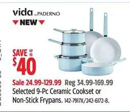Canadian Tire Vida Selected 9-Pc Ceramic Cookset or Non-Stick Frypans offer