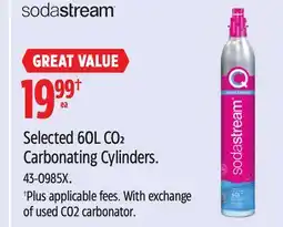 Canadian Tire Selected SodaStream 60L CO2 Carbonating Cylinders offer