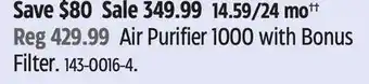 Canadian Tire Cuisinart Air Purifier 1000 with Bonus Filter offer