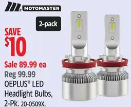Canadian Tire MotoMaster OEPLUS LED Headlight Bulbs offer