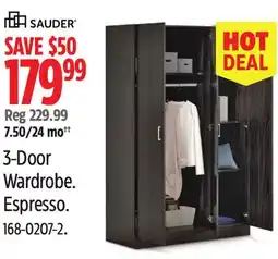 Canadian Tire Sauder 3-Door Wardrobe offer