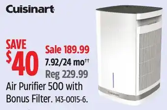 Canadian Tire Cuisinart Air Purifier 500 with Bonus Filter offer