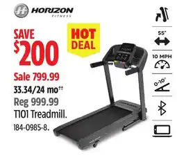 Canadian Tire Horizon T101 Treadmill offer