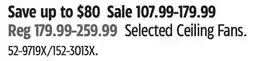 Canadian Tire Selected Ceiling Fans offer