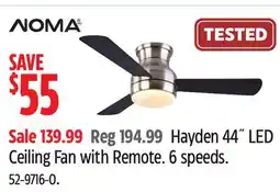Canadian Tire NOMA Hayden 44˝ LED Ceiling Fan with Remote offer