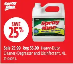 Canadian Tire Spray Nine Heavy-Duty Cleaner/Degreaser and Disinfectant, 4L offer