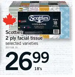 Fortinos SCOTTIES 2 PLY FACIAL TISSUE, 18'S offer