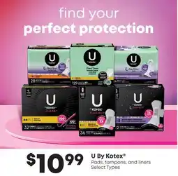 Fortinos U BY KOTEX PADS, TAMPONS, AND LINERS offer