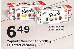 Fortinos YOPLAIT SOURCE , 16 X 100 G offer
