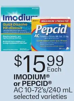 Fortinos IMODIUM OR PEPCID , AC 10-72'S/240 ML offer