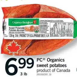 Fortinos PC ORGANICS SWEET POTATOES, 3 LB offer