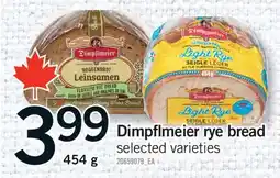 Fortinos DIMPFLMEIER RYE BREAD offer