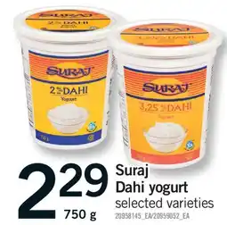 Fortinos SURAJ DAHI YOGURT offer