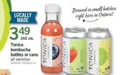 Fortinos TONICA KOMBUCHA BOTTLES OR CANS offer