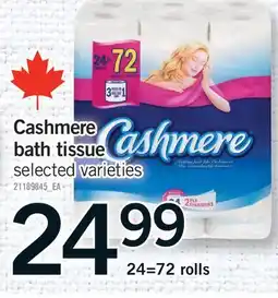 Fortinos CASHMERE BATH TISSUE, 24=72 ROLLS offer