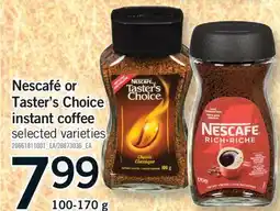 Fortinos NESCAFÉ OR TASTER'S CHOICE INSTANT COFFEE offer