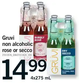 Fortinos GRUVI NON ALCOHOLIC ROSE OR SECCO offer