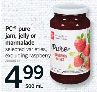 Fortinos PC PURE JAM, JELLY OR MARMALADE offer
