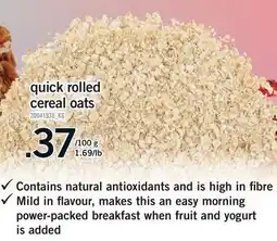 Fortinos QUICK ROLLED CEREAL OATS offer