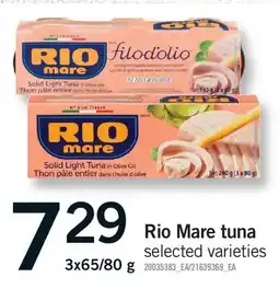 Fortinos RIO MARE TUNA, 3x65/80 g offer