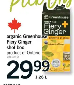 Fortinos ORGANIC GREENHOUSE FIERY GINGER SHOT BOX offer