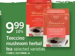 Fortinos TEECCINO MUSHROOM HERBAL TEA, 10'S offer