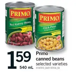 Fortinos PRIMO CANNED BEANS offer