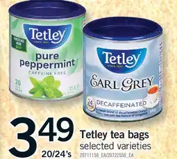 Fortinos TETLEY TEA BAGS, 20/24'S offer