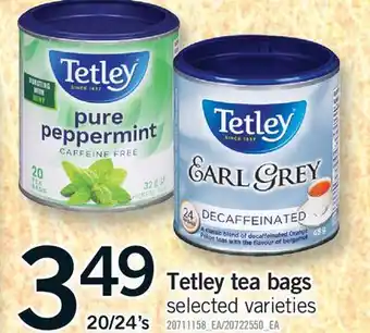 Fortinos TETLEY TEA BAGS, 20/24'S offer