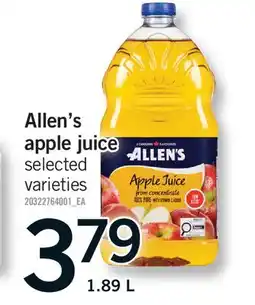 Fortinos ALLEN'S APPLE JUICE offer