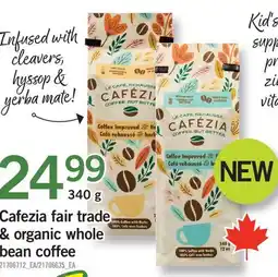Fortinos CAFEZIA FAIR TRADE & ORGANIC WHOLE BEAN COFFEE offer