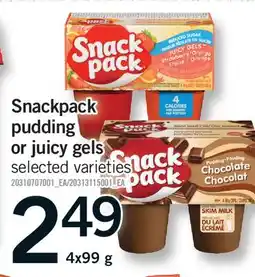 Fortinos SNACKPACK PUDDING OR JUICY GELS offer