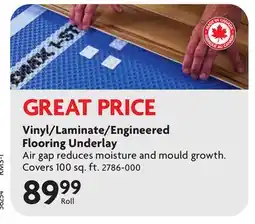 Home Hardware Vinyl/Laminate/Engineered Flooring Underlay offer
