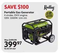 Home Hardware Portable Gas Generator offer
