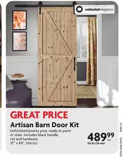 Home Hardware Artisan Barn Door Kit offer