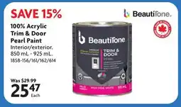Home Hardware 100% Acrylic Trim & Door Pearl Paint offer