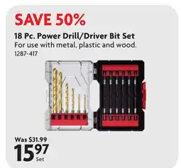 Home Hardware 18 Pc. Power Drill/Driver Bit Set offer