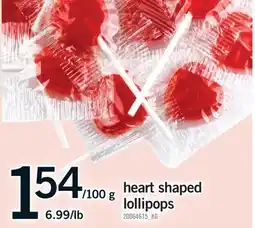 Fortinos HEART SHAPED LOLLIPOPS offer