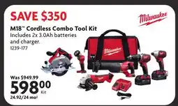 Home Hardware M18 Cordless Combo Tool Kit offer