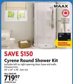 Home Hardware Cyrene Round Shower Kit offer
