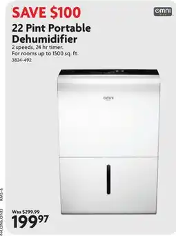 Home Hardware 22 Pint Portable Dehumidifier offer