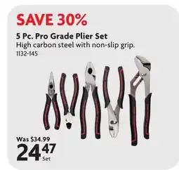 Home Hardware 5 Pc. Pro Grade Plier Set offer
