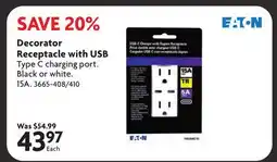 Home Hardware Decorator Receptacle with USB offer