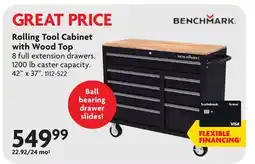 Home Hardware Rolling Tool Cabinet with Wood Top offer