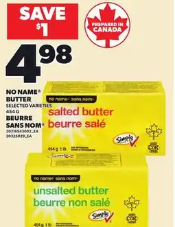 Independent Grocer NO NAME BUTTER offer