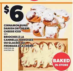 Independent Grocer CINNAMON BUNS,, DANISH OR CREAM CHEESE ICED 10'S offer
