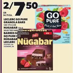 Independent Grocer LECLERC GO PURE GRANOLA BARS 140-175 G OR NUGABAR 175 G offer