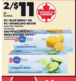 Independent Grocer PC BLUE MENU OR PC SPARKLING WATER offer