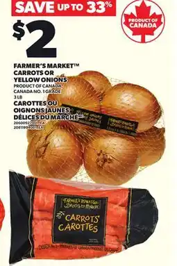 Independent Grocer FARMER'S MARKET CARROTS OR YELLOW ONIONS, 3 LB offer